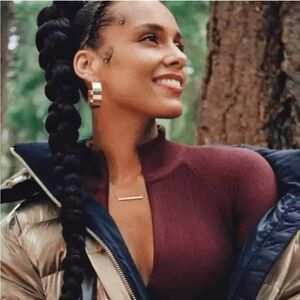 NWT Athleta Alicia Keys-Keys Goodness Bodysuit Maroon Size L